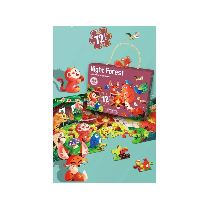 LEAN TOYS bosdieren 72-delige kinderpuzzel