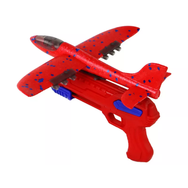 LEAN TOYS vliegtuig bellenblaaspistool rood
