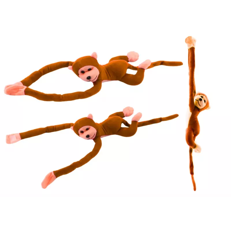 LEAN TOYS pluchen apenmascotte met geluid, lichtbruin 80 cm