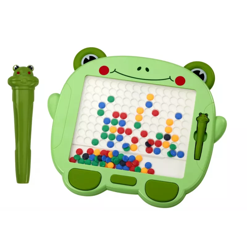 LEAN TOYS magnetisch leerbord kikker stylus pad groene kralen puzzel