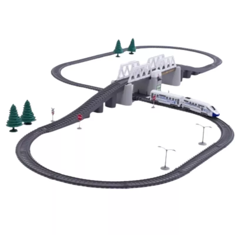 LEAN TOYS elektrische treinset met hefbrug en 366 cm rail