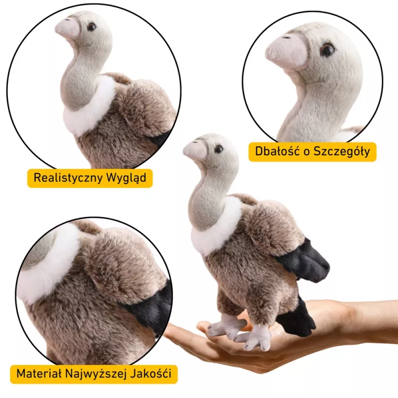 LEAN TOYS pluchen gier vogel pluche mascotte knuffel 25cm