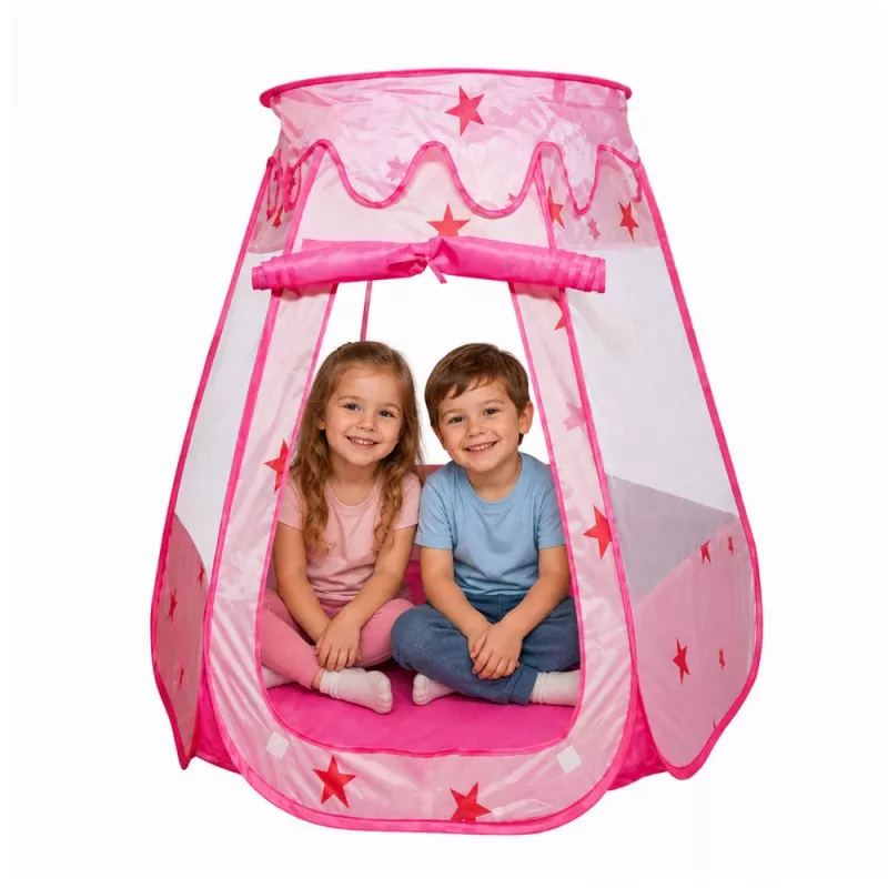 LEAN TOYS kinderspeeltent, droogbad, ballenbak, tuinkamer, sterren, roze