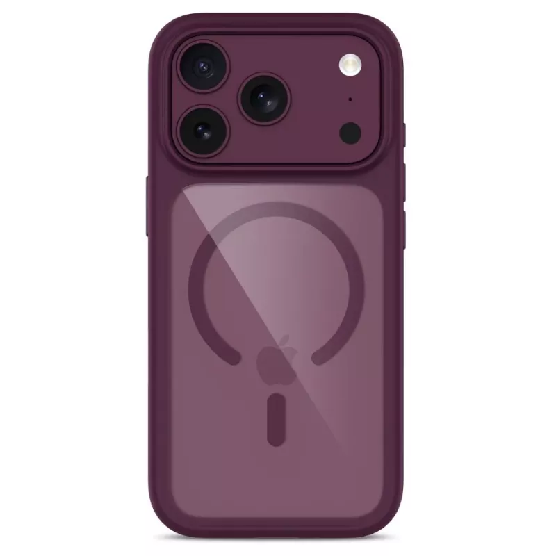 TECH-PROTECT MagOne MagSafe hoes + gehard glas 2-pack voor iPhone 17 Pro / 18 Pro – Dark Cherry/transparant