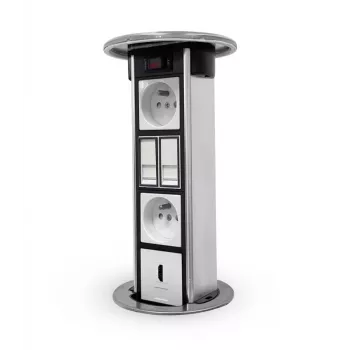 LEGRAND EM/HU-STP-1S-3EU desktop-zuil lege behuizing voor 8 modules, aluminium/zwart