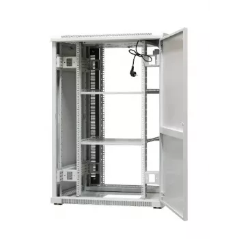 EmiterNet Top 24U vrijstaande netwerkkast, 800x800x1180 mm, glazen deur voor, zwart EM/SH05D-8824