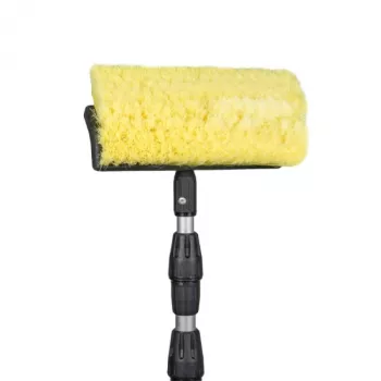 Bradas ESQ2356 schrobborstelkop met harde PP-borstelharen voor zware reiniging, groen/zwart, schroefsteel