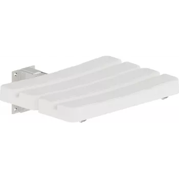 DEANTE NIL_651A opklapbare wanddouchekruk, wit ABS-kunststof, aluminium frame, 150 kg draagvermogen