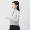 ROCKBROS YDWT006 TVI dames fietsjack - winddicht waterafstotend thermo-fleece gevoerd, wit-grijs, maat S