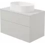 DEANTE wand-wastafelonderkast met geïntegreerde graniet wasbak 55x35 cm hoogglans wit