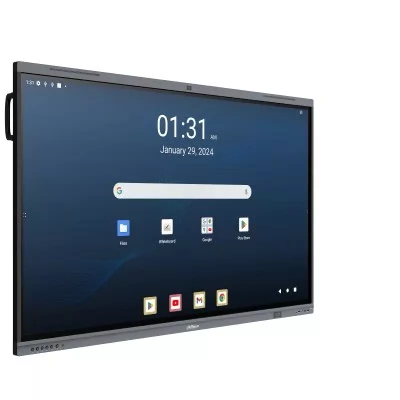 Dahua DHI-LPH65-MC480-U 65 inch 4K interactief touchdisplay met Android 13, EDLA-gecertificeerd, 40-punts IR-touch, 48MP-camera, 8-array-microfoon, Wi-Fi 6, 8GB RAM, 128GB opslag