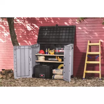 KETER TUIN- EN BALKONBOX MIDI GRIJS-ZWART 132x71,5x113,5cm