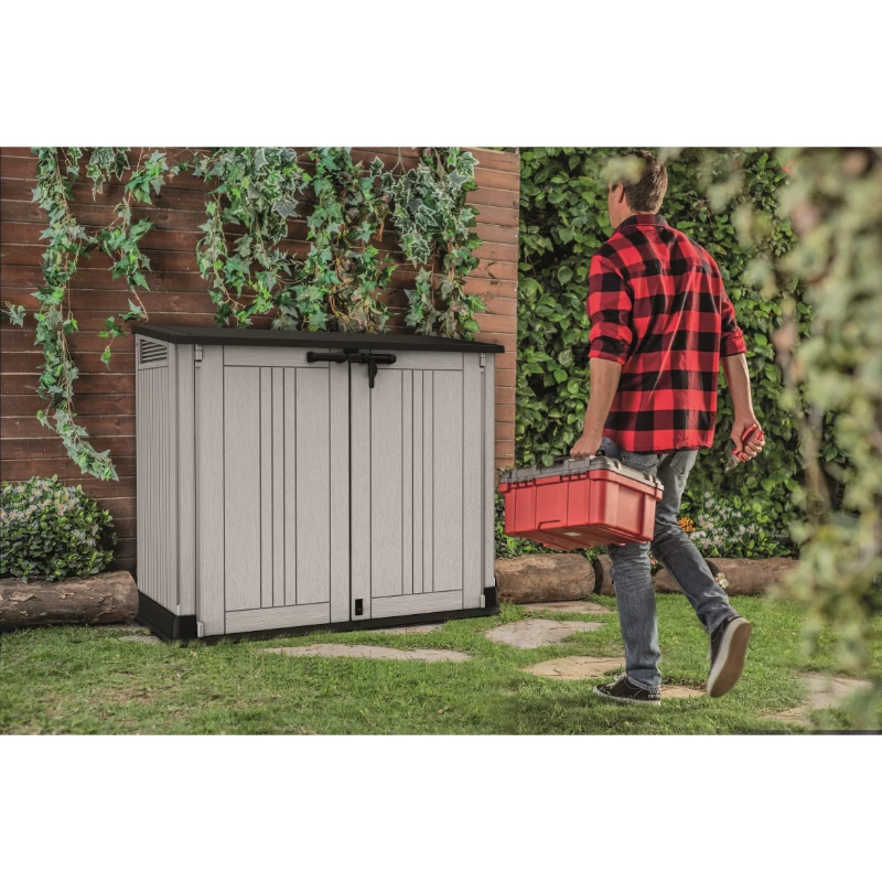 KETER TUIN- EN BALKONBOX MIDI GRIJS-ZWART 132x71,5x113,5cm
