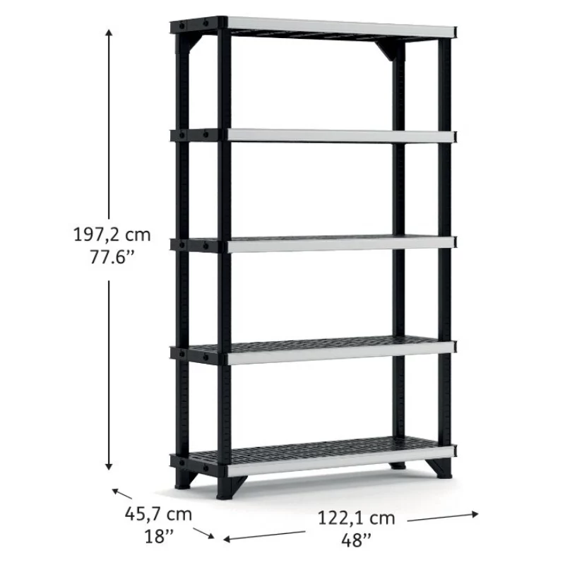 KETER 5-laags stelling Fused 122,1x45,7x197,2cm zwart