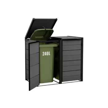 KETER afvalcontainer 2x240L opbergcontainer Hide Away grijs