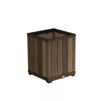 KETER bloempot Deco Square Tall Planter walnoot