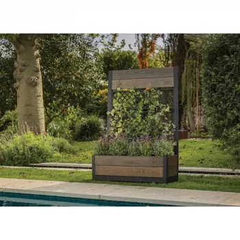 KETER Deco Tulip 110L 2-Rhombus walnoot mesh bloempot