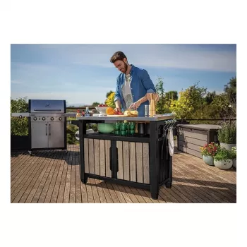 KETER grilltafel Deco Unity XL 207L essenhoutoptiek