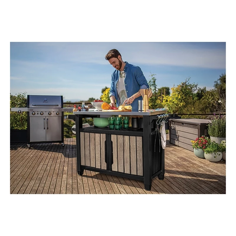 KETER grilltafel Deco Unity XL 207L essenhoutoptiek