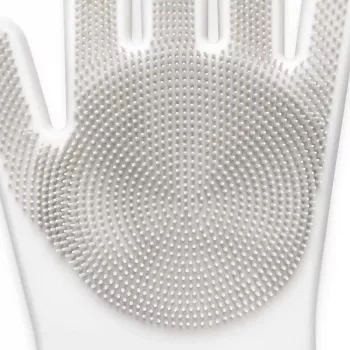 MERY siliconen schoonmaakhandschoenen 2 stuks 34,5x15,5x2,6cm lichtgrijs