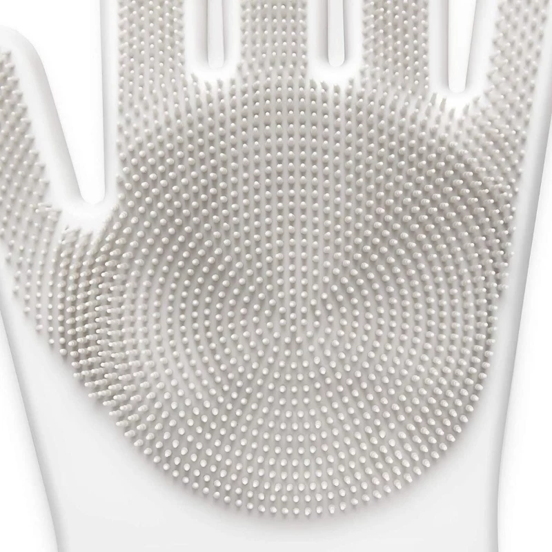 MERY siliconen schoonmaakhandschoenen 2 stuks 34,5x15,5x2,6cm lichtgrijs