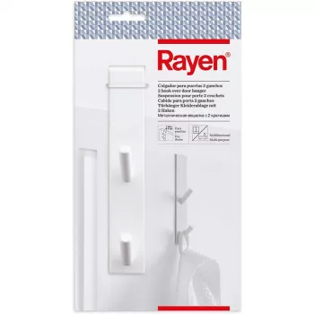 RAYEN deurhaak om op te hangen / 2 haken / wit
