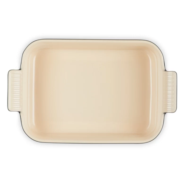 Le Creuset rechthoekige Heritage steengoed 26x19cm / 2,4L zwart