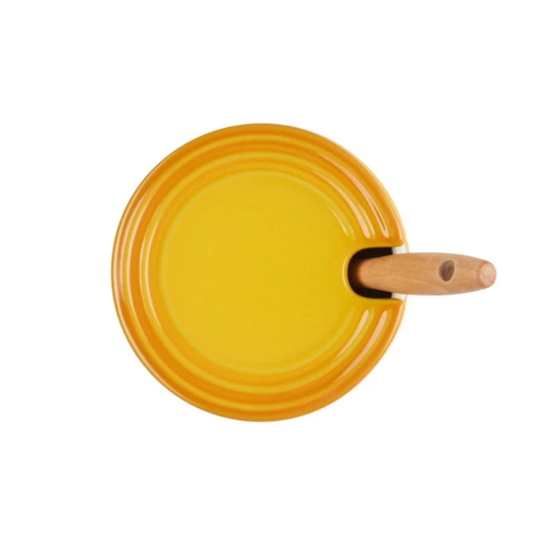 LE CREUSET honingpot met lepel 420 ml steengoed geel
