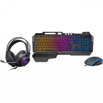 YENKEE YGS 01 INFERNO gaming-set 3-in-1 - toetsenbord, muis, headset | Rainbow LED-achtergrondverlichting