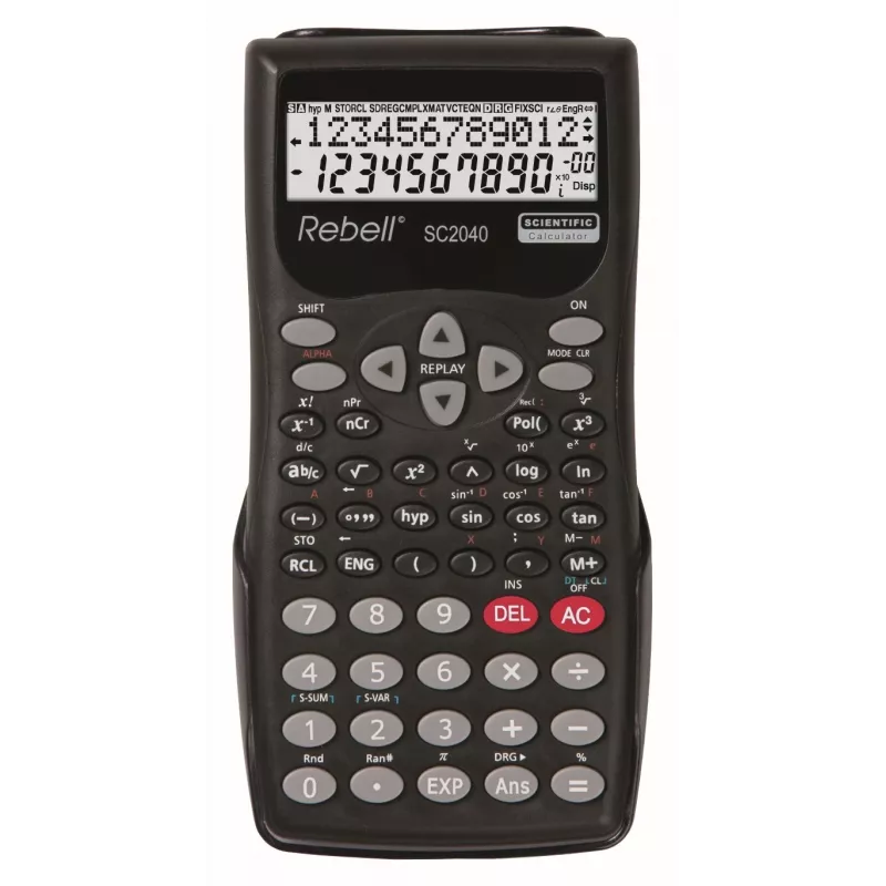 REBELL RE-SC2040 BX wetenschappelijke rekenmachine, 240 functies, 2-regelig lcd, zwart