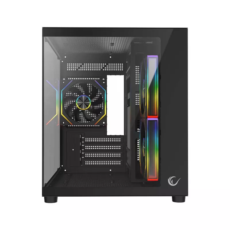 Rampage LUMID pc-behuizing M-ATX 3x ventilator ARGB zwart