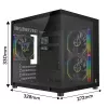 Rampage LUMID pc-behuizing M-ATX 3x ventilator ARGB zwart
