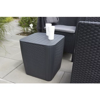 KETER tuintafel/opbergbox Luzon Flat Wicker, grijs