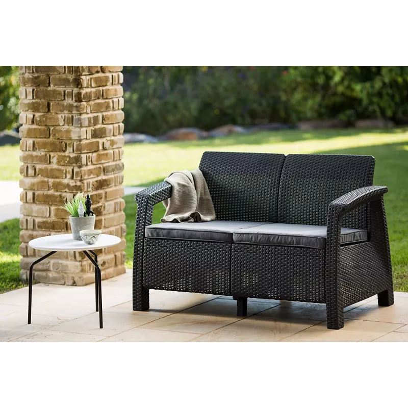KETER tuinbank dubbele Corfu Love Seat grijs