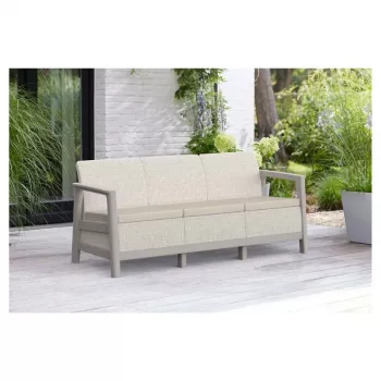 KETER tuinbank driezitter Scandi Linea 3-zits bank kiezelgrijs/lichtbeige