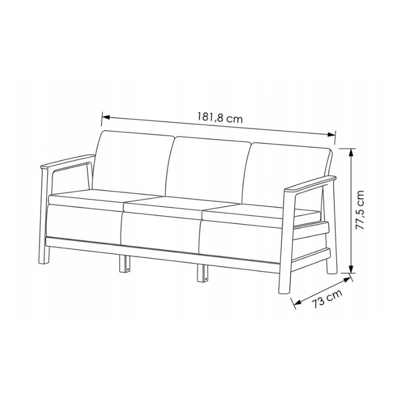 KETER tuinbank driezitter Scandi Linea 3-zits bank kiezelgrijs/lichtbeige