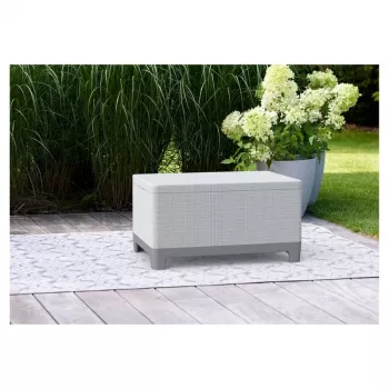 KETER tuintafel/opbergbox Scandi Storage Table lichtgrijs/donkerstaalgrijs
