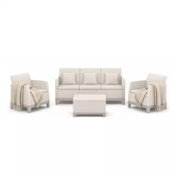 KETER tuinmeubelset Scandi Forma 3-zits set kiezelgrijs/lichtbeige