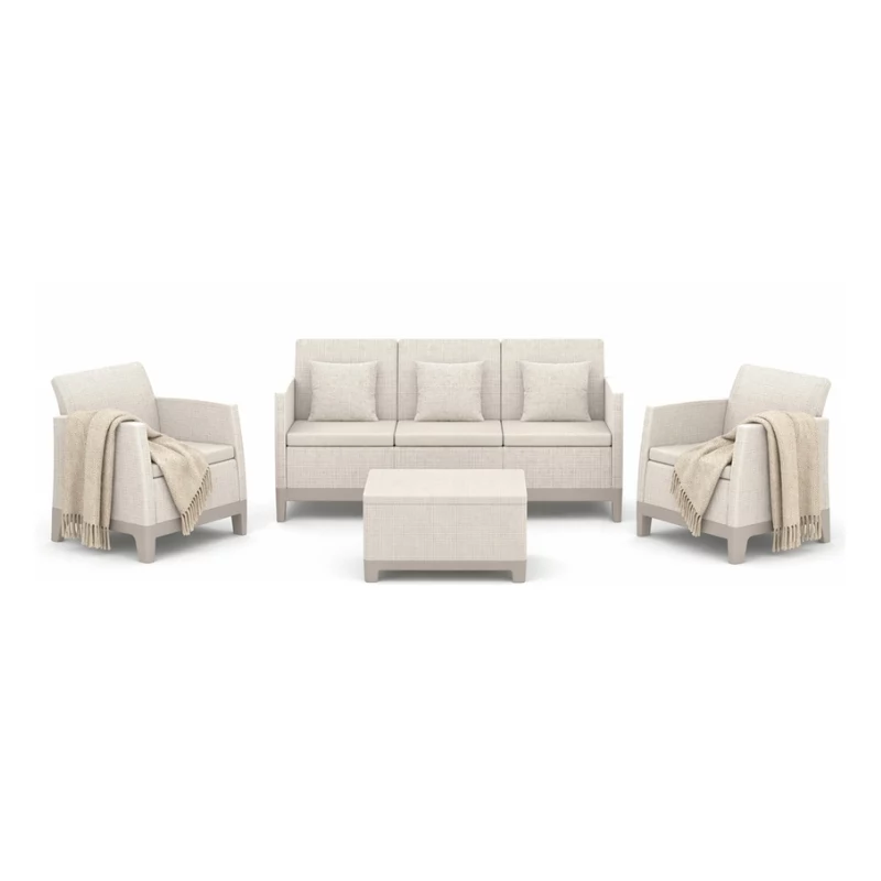 KETER tuinmeubelset Scandi Forma 3-zits set kiezelgrijs/lichtbeige