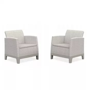 KETER tuinstoelen 2 stuks Scandi Form licht kiezelgrijs/lichtbeige