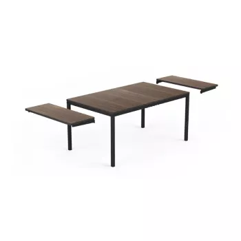 KETER tuintafel uitschuifbaar Deco Porto Nova uitschuifbaar 160-240 walnoot/zwart