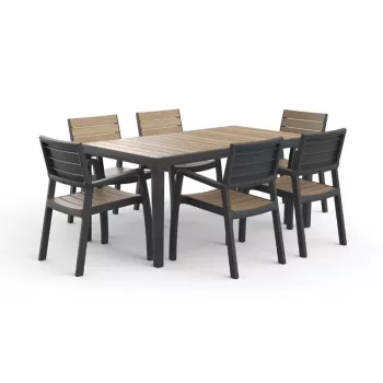KETER tuintafel Deco Corale 160 teakhoutlook/grijs