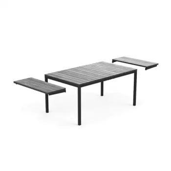 KETER tuintafel uitschuifbaar Deco Porto Nova uitschuifbaar 160-240 grijs/zwart