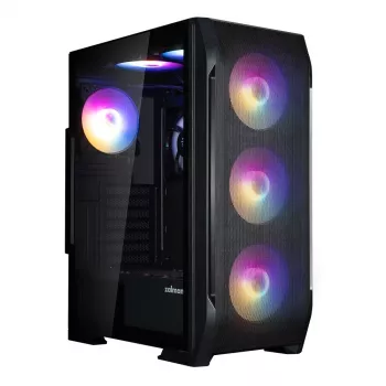 Zalman N7 PLUS V2 ATX midi-tower pc-behuizing, 7 x 120mm ARGB-ventilatoren, gehard glas, zwart