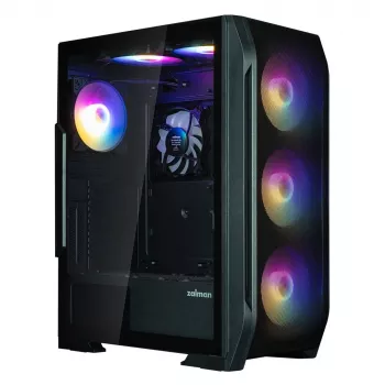 Zalman N7 PLUS V2 ATX midi-tower pc-behuizing, 7 x 120mm ARGB-ventilatoren, gehard glas, zwart