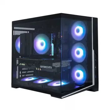 Zalman D40, ATX mid tower pc-behuizing, 7 x 120mm ARGB-ventilatoren, zwart