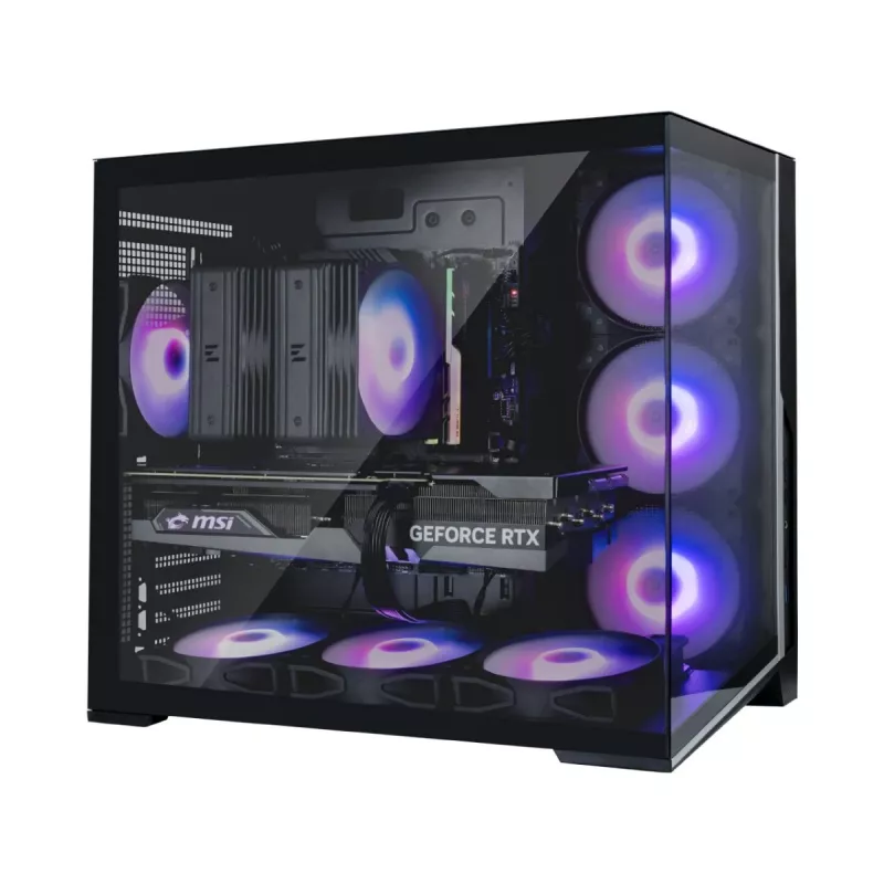 Zalman D40, ATX mid tower pc-behuizing, 7 x 120mm ARGB-ventilatoren, zwart