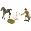LEAN TOYS dierfiguren-set paard grijze haas boer