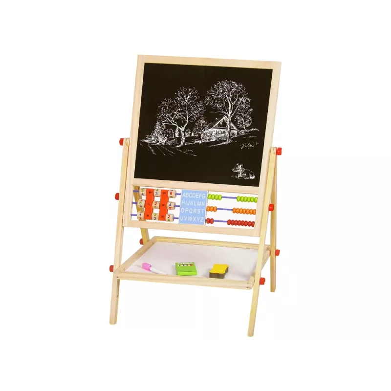 LEAN TOYS houten dienblad 2in1 abacus krijt stift