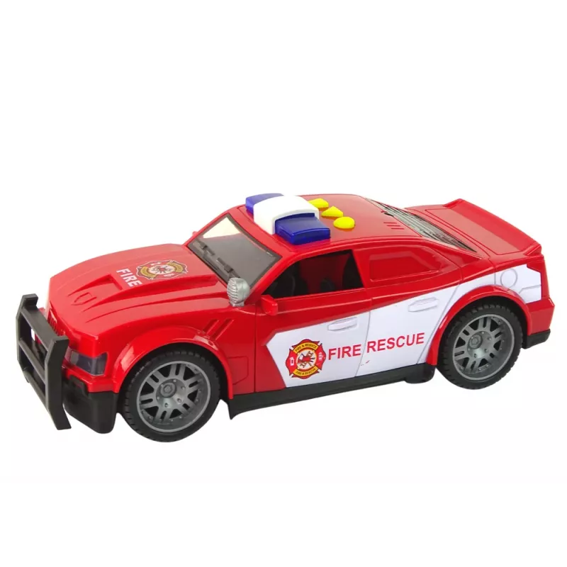 LEAN TOYS brandweerauto 1:14 met licht en geluid, rood